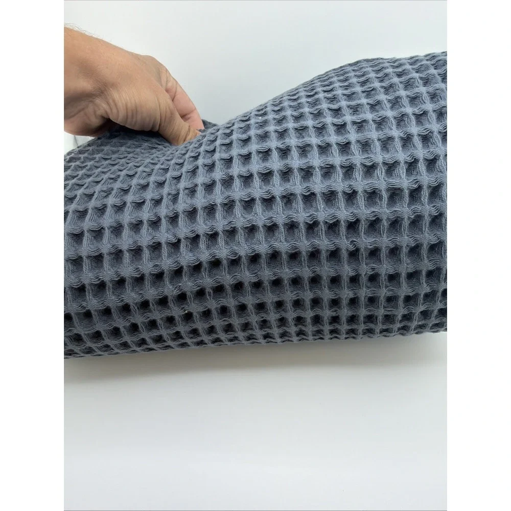 Vivamaison‎ Luxury 100% Cotton Waffle Weave  1- Bath 1-Hand Towel Set Indigo